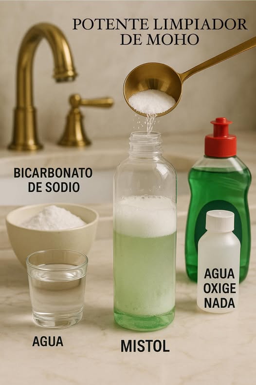 Preparación de un limpiador de moho