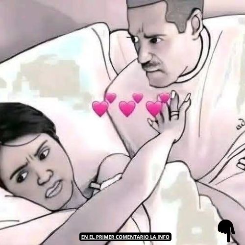 Imagen humorística de una pareja en una cama