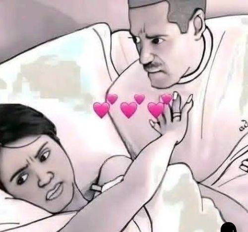 Ilustración de pareja en la cama