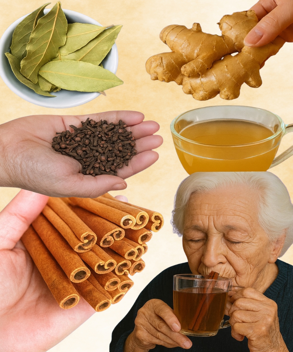 Ingredientes para té de jengibre laurel canela y clavo