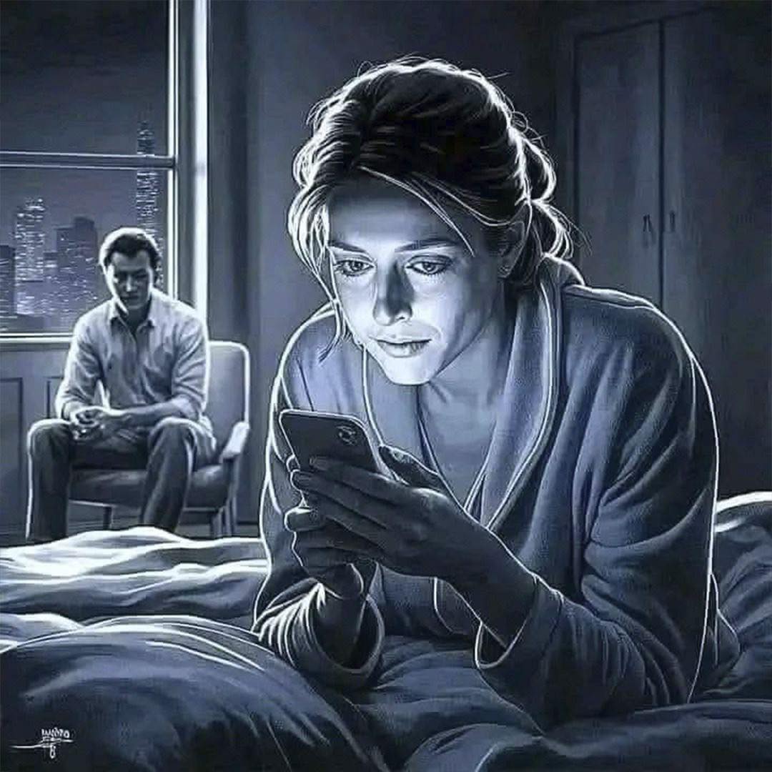 Pareja en una habitación reflexionando sobre su relación