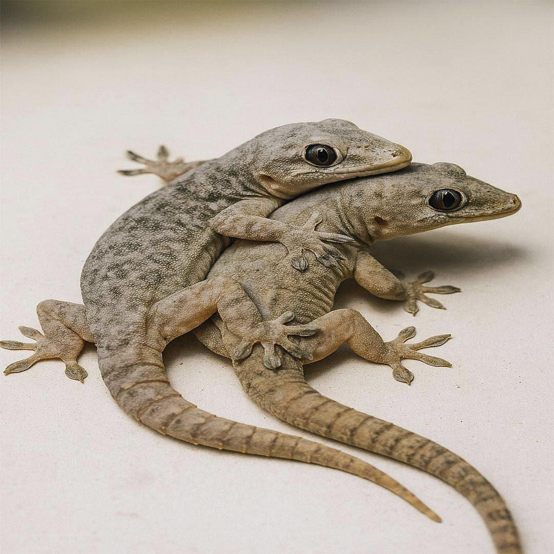 Geckos abrazados