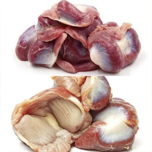 Mollejas de pollo en preparación