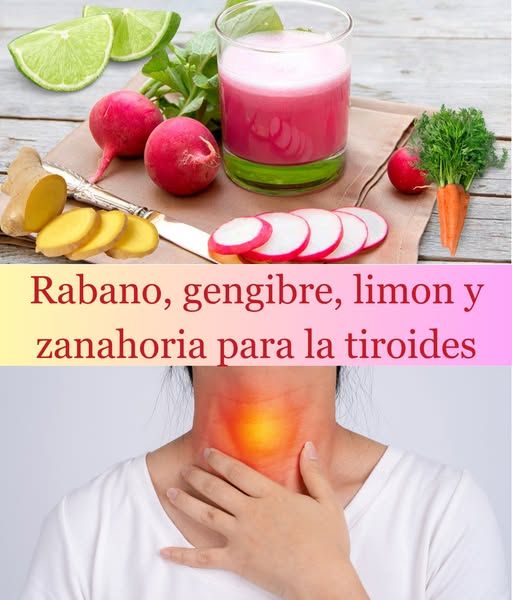 Ingredientes naturales para la tiroides: Rábano, jengibre, limón y zanahoria