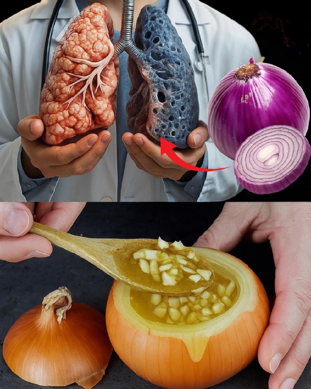 Remedio natural con cebolla y miel para la salud pulmonar