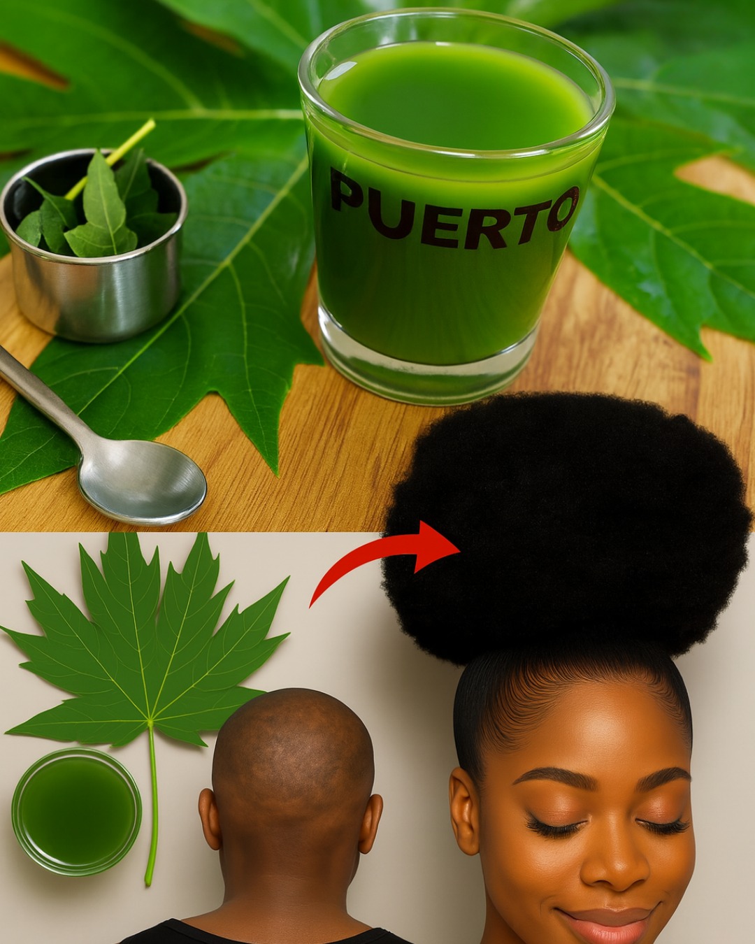 Tratamiento de cabello con hojas de papaya