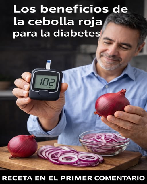 Cebolla morada y glucómetro